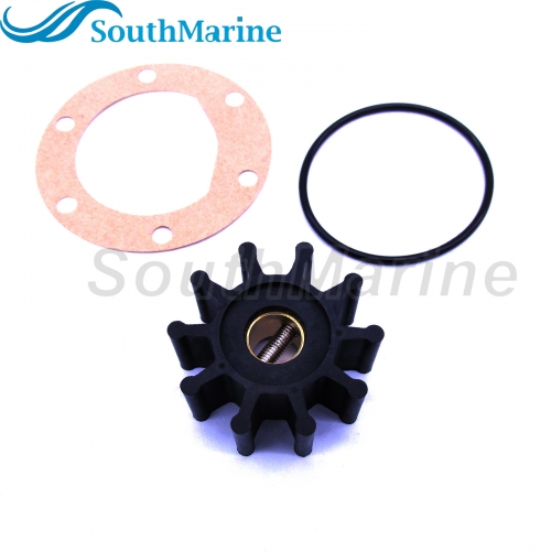 SouthMarine 18673-0001-P 18673-0001 Flexible Water Pump Impeller with 2995-0000 Gasket & 18753-0125 O-Ring for Jabsco, 10 Blades