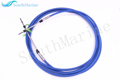 ABA-CABLE-17-GY Outboard Engine Remote Control Throttle Shift Cable 17ft for Yamaha Tohatsu Boat Motor Steering System 5.18m Blue