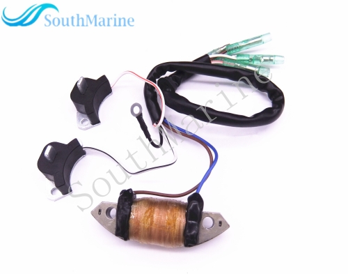 Boat Motor 69P-85541-09 Charge Coil and 61N-85543-09 & 61N-85543-19 Pulser Coil for Yamaha C 25HP 30HP 2-Stroke Outboard Engine E25B E30H