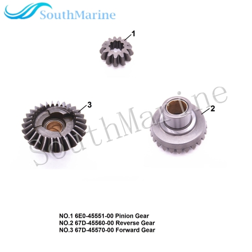 Outboard Engine 6E0-45551-00 Pinion / 67D-45560-00 Reverse / 67D-45570-00 Forward Gear for Yamaha F4 Boat Motor